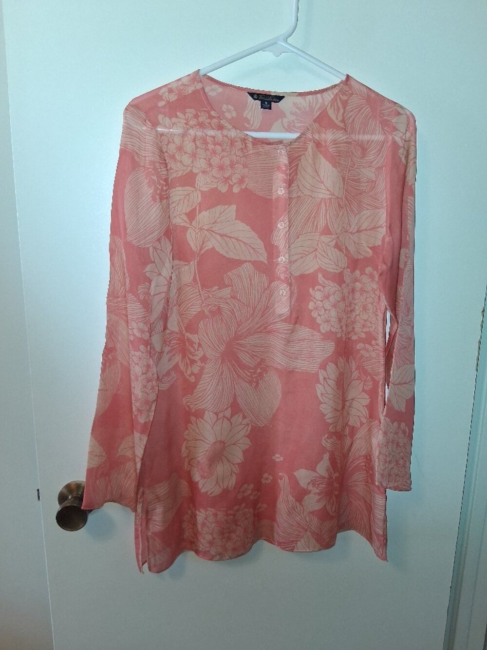 Orange Sherbet Color Silk Tunic, M